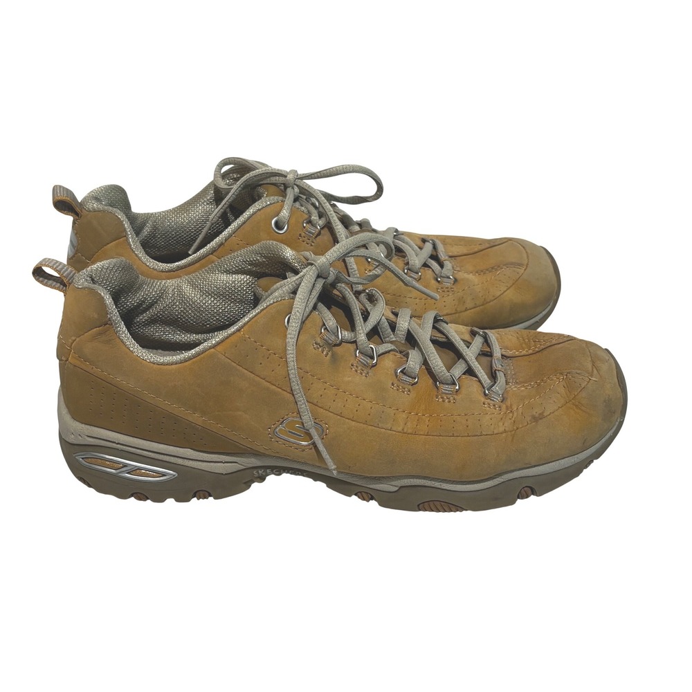 Skechers Premiere Womens 8.5 Wheat Leather‎ Hiking Sneakers shoes comfy